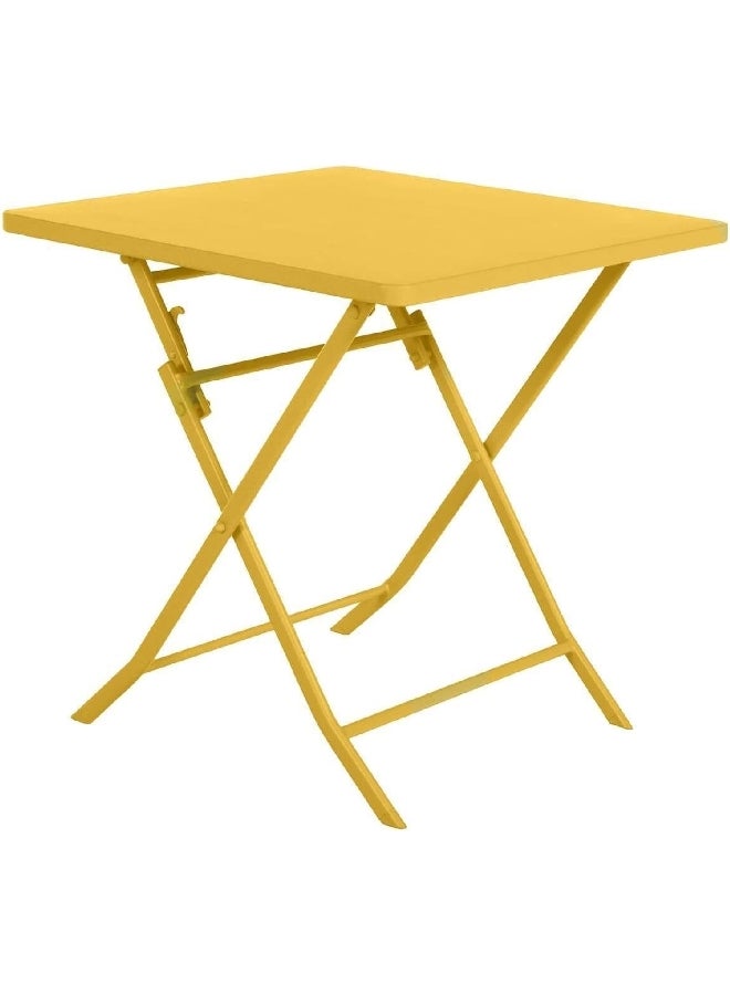 Hesperide Greensboro Weather Resistant Sturdy Folding Table Yellow 71 x 70 x 70 cm 159240 - Image 1