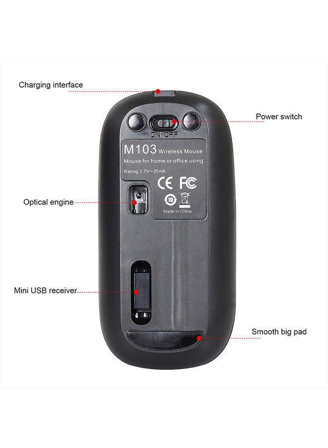 NIBEMINENT 2.4G Wireless Mouse Black  - Image 4