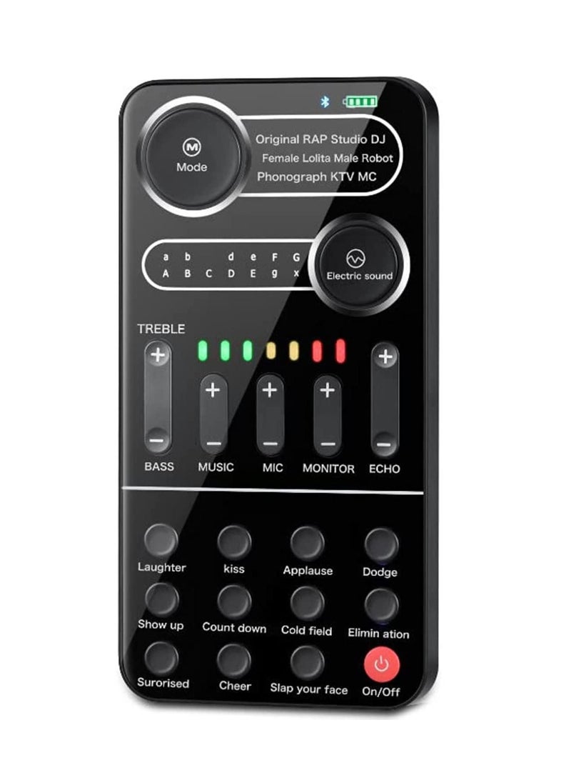 Furtey - Voice Change Live Sound Card Mini Voice Changer with Multiple Sound Effects Microphone Portable Voice Changer for Adults Kids Mobile Phone Computer Pc Suitable for Recording Online Singing Chatting - Image 1