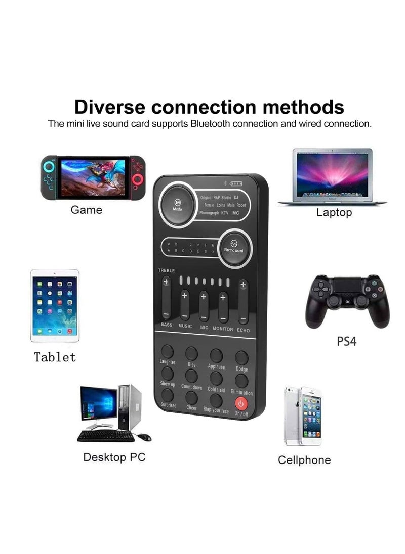 Furtey - Voice Change Live Sound Card Mini Voice Changer with Multiple Sound Effects Microphone Portable Voice Changer for Adults Kids Mobile Phone Computer Pc Suitable for Recording Online Singing Chatting - Image 1
