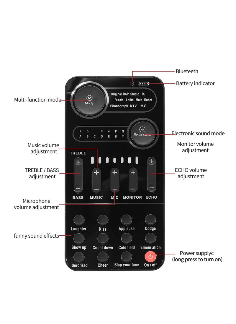 Furtey - Voice Change Live Sound Card Mini Voice Changer with Multiple Sound Effects Microphone Portable Voice Changer for Adults Kids Mobile Phone Computer Pc Suitable for Recording Online Singing Chatting - Image 1