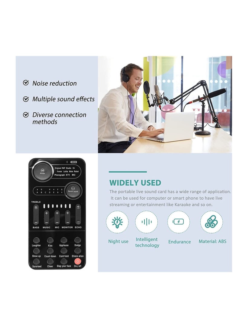 Furtey - Voice Change Live Sound Card Mini Voice Changer with Multiple Sound Effects Microphone Portable Voice Changer for Adults Kids Mobile Phone Computer Pc Suitable for Recording Online Singing Chatting - Image 1