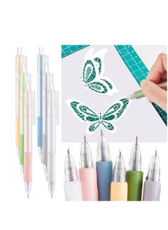 KASTWAVE 18 Pieces Craft Cutting Tool Paper Pen Cutter Knife Creative Retractable Hobby Knife Blade Art Utility Precision Paper Cutting Carving Tools  18 Pieces Craft Cutting Tool Paper Pen Cutter Knife  - Image 1