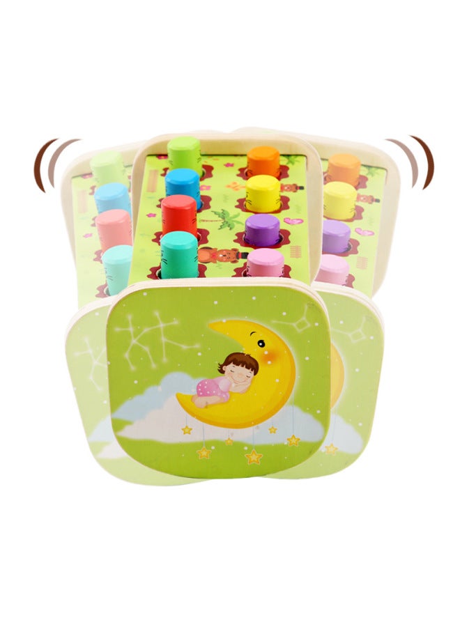 Children's Cartoon Wooden Toys Hamster Piling Table Infant 1-3 Years Old Early Education Educational Toys Direct Sales-Color:Four-in-one Music Lion Whack Hamster - Image 5