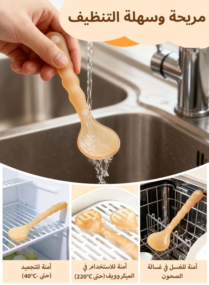 BBMORE Soft Silicone Baby Feeding Deep Spoon with Storage Box, BPA-Free, Gum-Friendly & Ergonomic Training Spoon for Babies 4 Months+, Infants & Toddlers, First Stage Self-Feeding, Dishwasher & Boil-Proof - Image 4