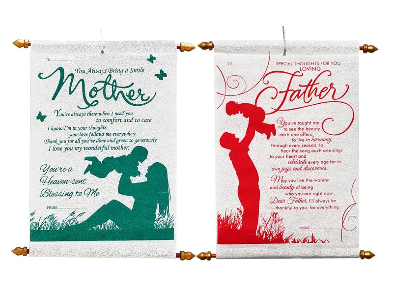 Saugat Traders Wedding Anniversary Gift For Parents Combo Gift For Mother & Father Scroll Card-Mom Dad - Image 1