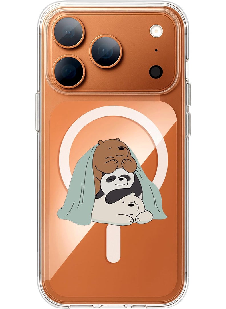 Theodor Magnetic Case for Apple iPhone 17 Pro Max Compatible with MagSafe Wireless Charging, Shockproof Phone Bumper Cover - 3 Panda sitting - Image 1