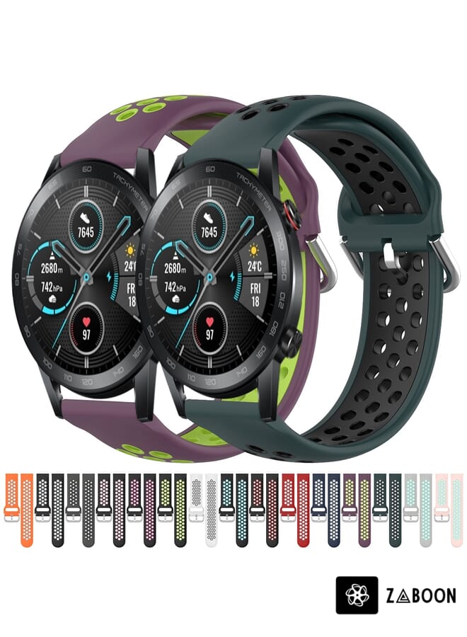 Zaboon Huawei Honor Magic Watch 2 46mm 22mm Clasp Two Color Sport Watch Band - Image 4