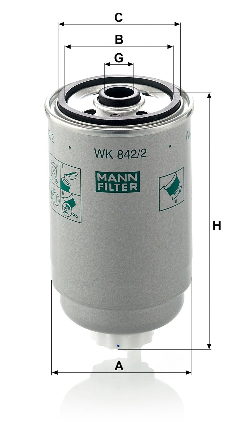 MANN FILTER Mann-Filter WK 842/2 Fuel Filter - Image 3