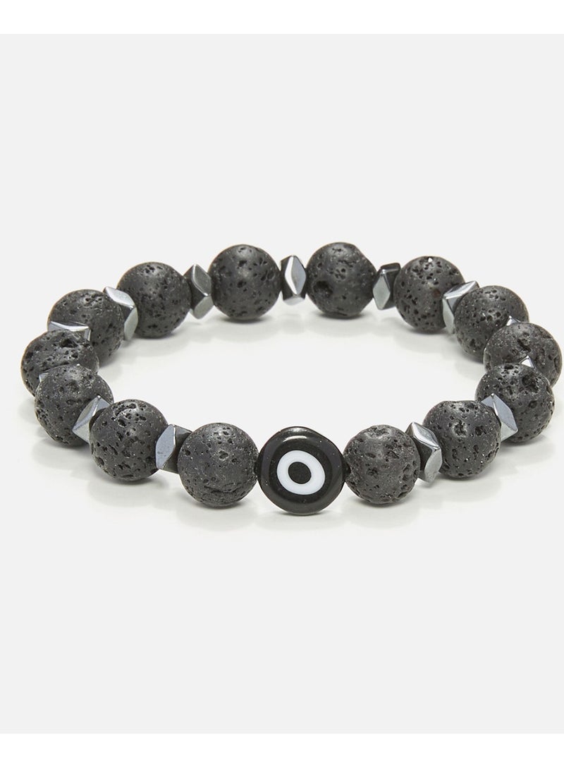 CHRYSOSTOMOS Handmade Beaded Black Bracelet For Men - Image 1