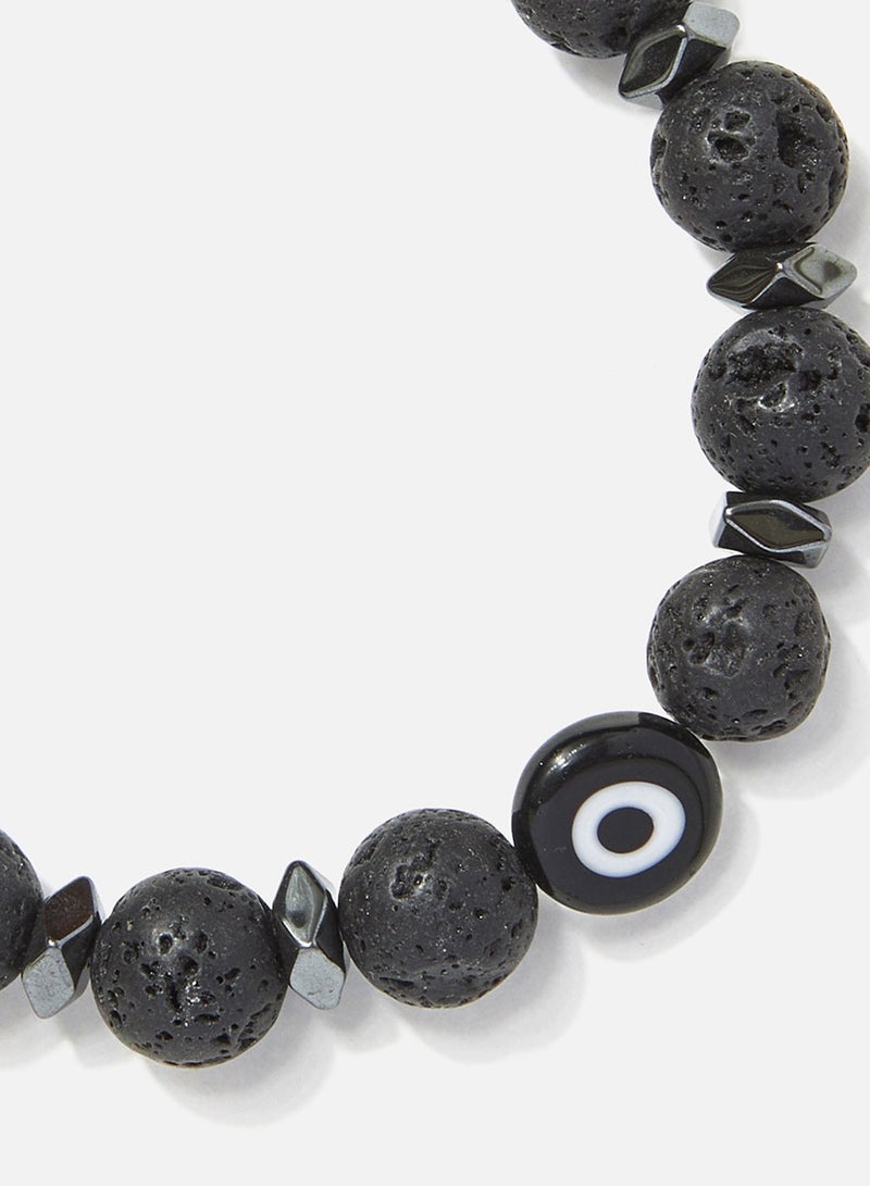 CHRYSOSTOMOS Handmade Beaded Black Bracelet For Men - Image 2