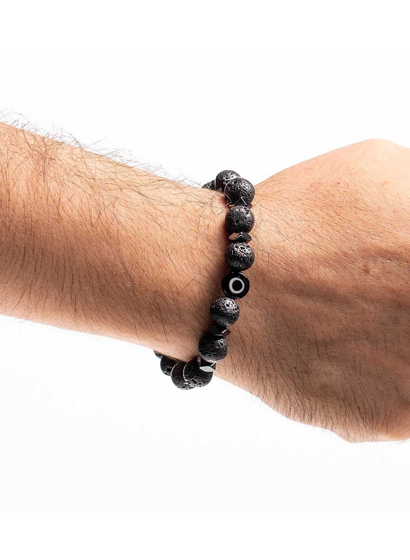 CHRYSOSTOMOS Handmade Beaded Black Bracelet For Men - Image 3