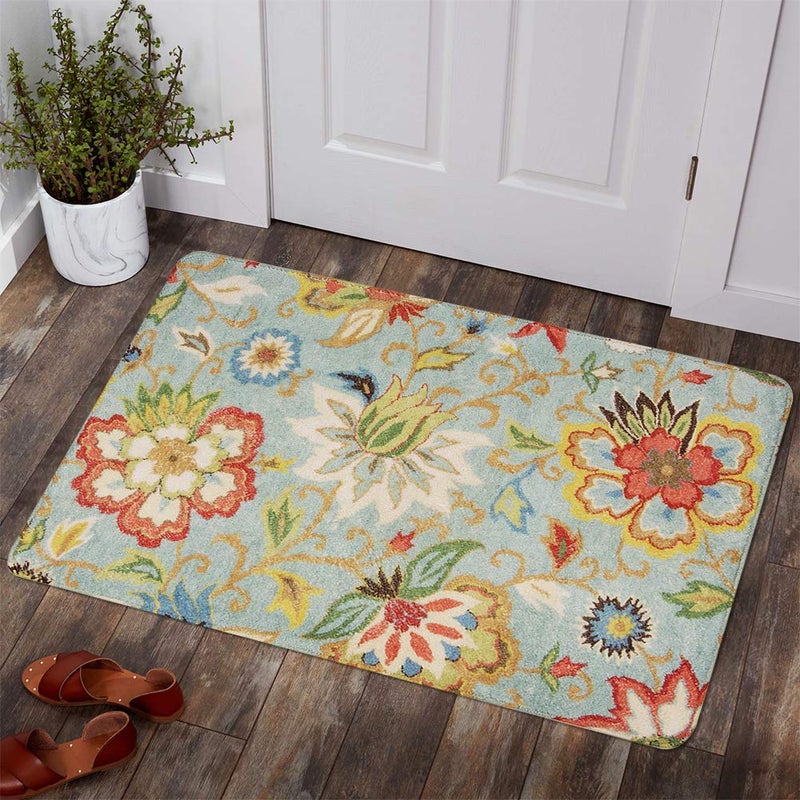 Lahome Collection Modern Floral Area Rug  2X 3 NonSlip Colorful Vintage Throw Area Rug Accent Distressed Floor Carpet for Living Room Bedrooms Decor 2X 3 Paisley