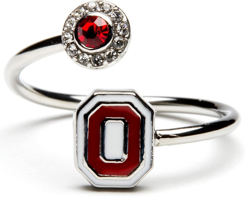 Stone Armory Ohio State University Womens Ring - Block O Ring with Crystals - Hypoallergenic and Adjustable Sizes 5-12 - Ohio State Gifts for Women - Image 1