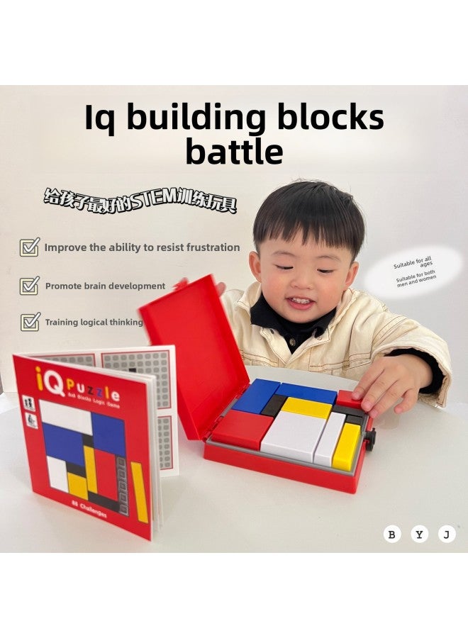 لغز مكعبات بناء الذكاء معركة كبيرة لغز التفكير المنطقي المتقدم ذو الذكاء العالي للأطفال لعبة مكعبات البناء للأولاد والبنات - اللون: IQ مكعبات بناء لغز معركة - Image 3