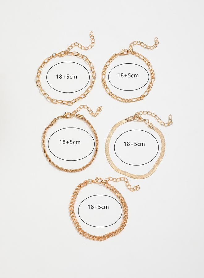 Take Two Set of 5 - Assorted Chain Bracelets - Image 5