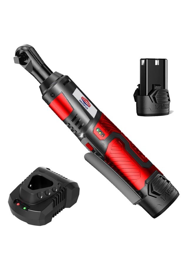 Dobetter Cordless Ratchet Wrench 3/8 Electric Ratchet Wrench, 55 N·m Power Ratchet Tool with 2 Ah Lithium Batteries and Quick Charger -DBCRW12S - Image 1