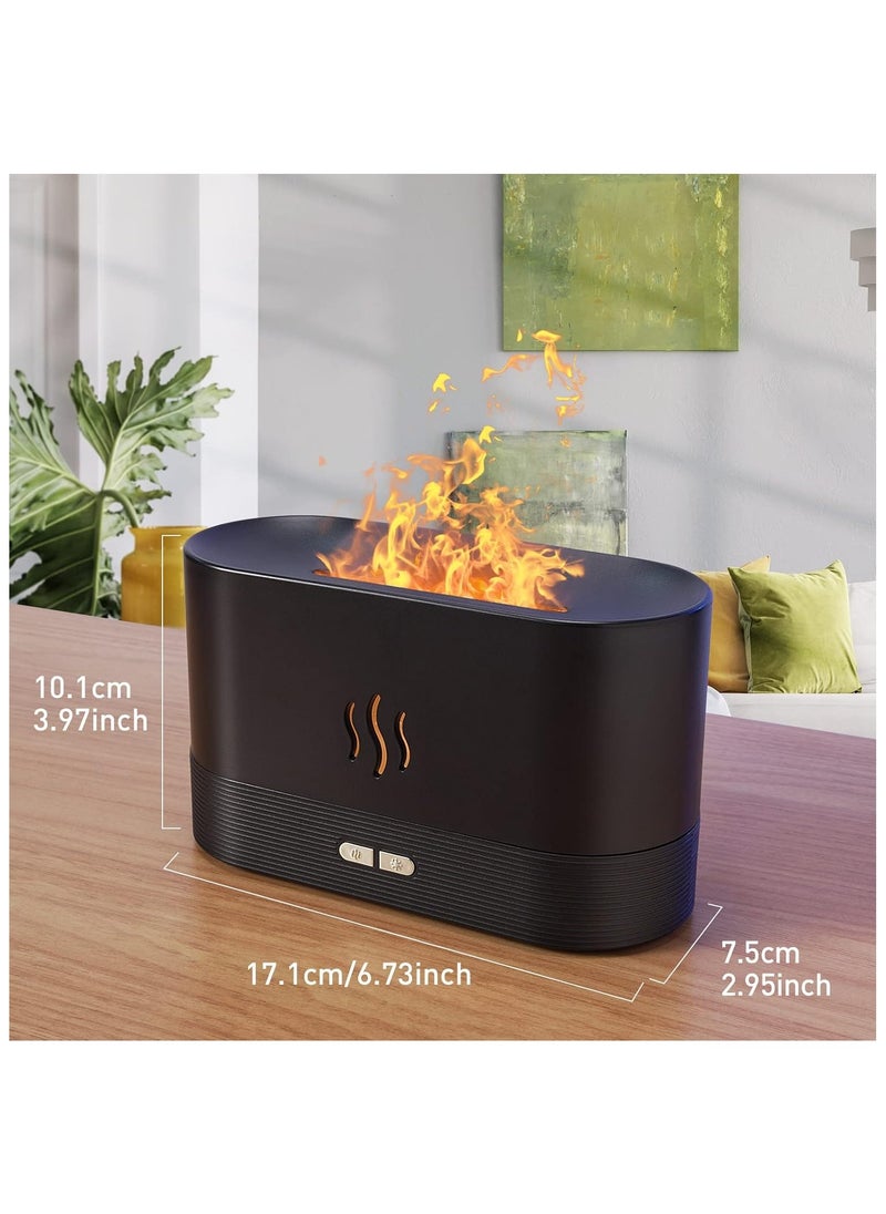 Colorful Flame Air Aroma Diffuser Humidifier, Upgraded 7 Flame Colors Noiseless Essential Oil Diffuser for Home, Office with Auto-Off Protection 180ml (Black)  - Image 3