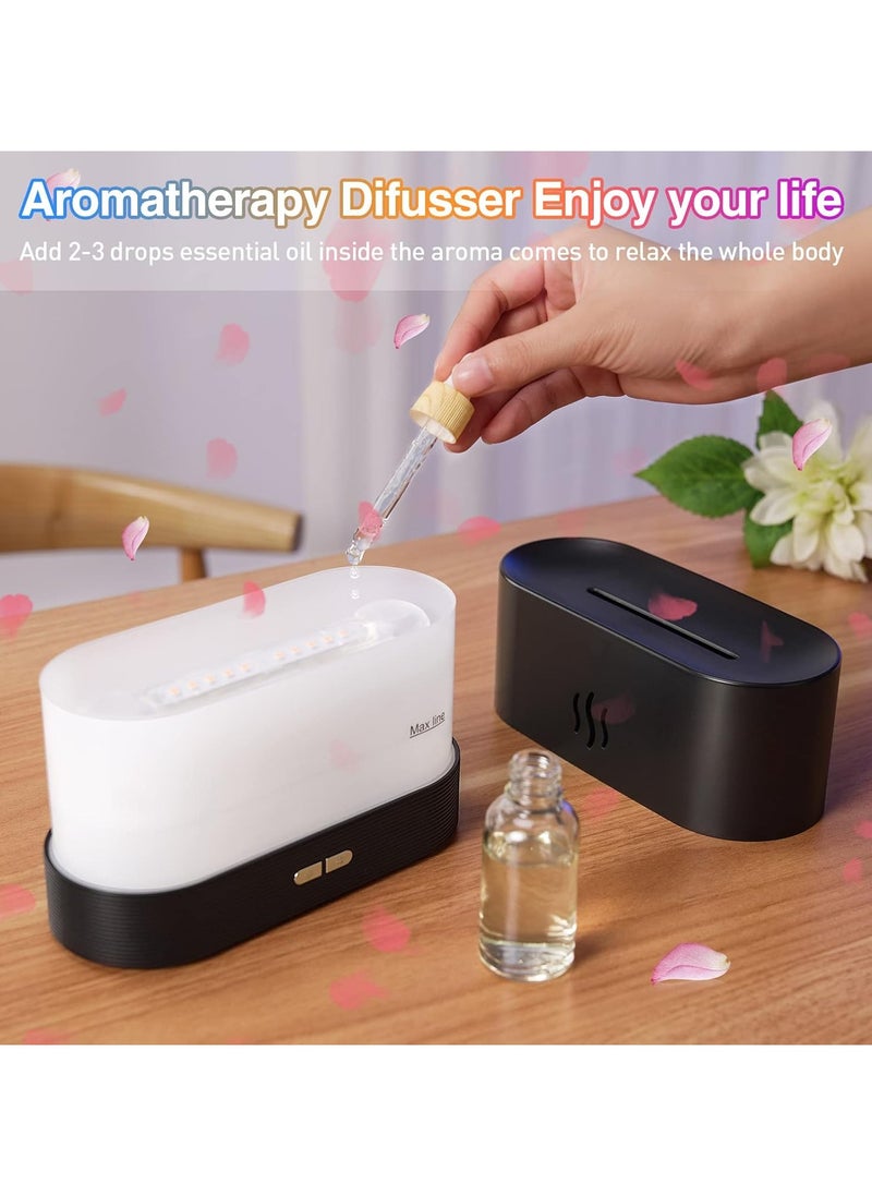Colorful Flame Air Aroma Diffuser Humidifier, Upgraded 7 Flame Colors Noiseless Essential Oil Diffuser for Home, Office with Auto-Off Protection 180ml (Black)  - Image 5