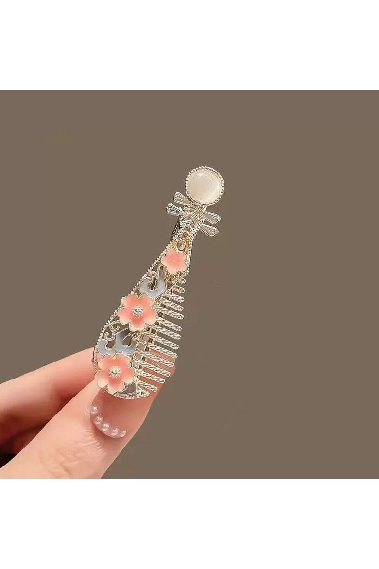 general 4 Pieces of Rose Flower Style Plectrum Hair Clips - small and Unique Side-parted Hair Clips for Holding Up Messy Hair - ancient-style Hair Clips and Headwear - Image 4