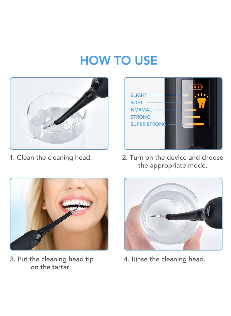 general Portable Water Flosser Oral Irrigator Set,Electric Plaque Remover for Teeth, Ultrasonic LED Display Teeth Cleaning Kit Safe for Both Adult Kids - Image 2