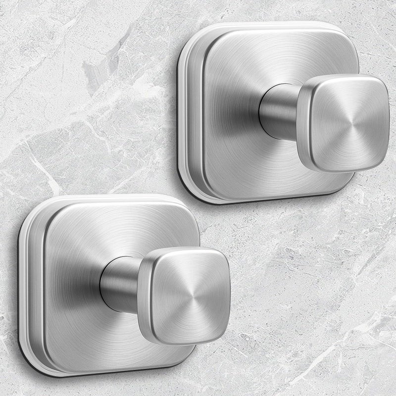 WingWider Shower Hooks for Inside ShowerReusable Suction Cup Hooks for Glass WindowMirrorRemovable Towel Hooks for Bathroom2 PackSilver - Image 2