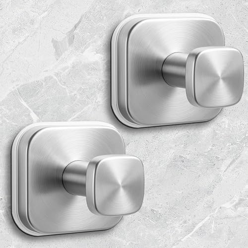 WingWider Shower Hooks for Inside ShowerReusable Suction Cup Hooks for Glass WindowMirrorRemovable Towel Hooks for Bathroom2 PackSilver - Image 1
