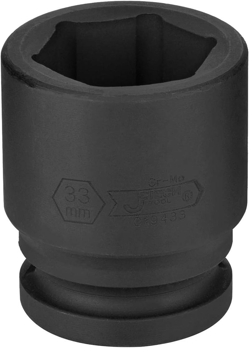 Jetech 3/4 Inch Drive 33mm Standard Impact Socket, Made with Chrome Molybdenum Alloy Steel, Heat Treated, 6-Point Design, Metric - Image 2