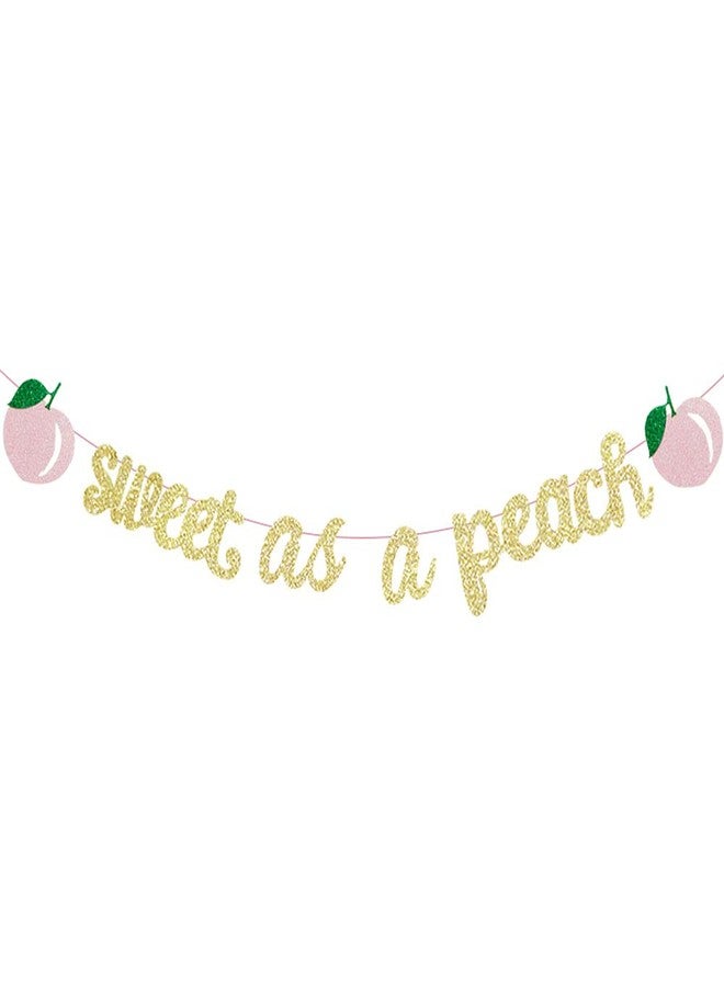 Aukolass Sweet As a Peach Banner, Glitter Pink Fresh Fruit Theme Banner for Girl Peach Birthday Party Decorations Baby Shower - Image 1