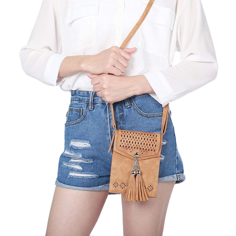 seOSTO Womens Small Crossbody Bag For Woman, Tassel Wallet Purseï¼ŒGifts For Teenage Girls - Image 3
