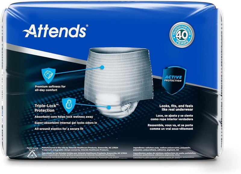 Attends for Men Disposable Underwear Male Pull On with Tear Away Seams SmallMedium ADUM15 20 Ct - Image 4