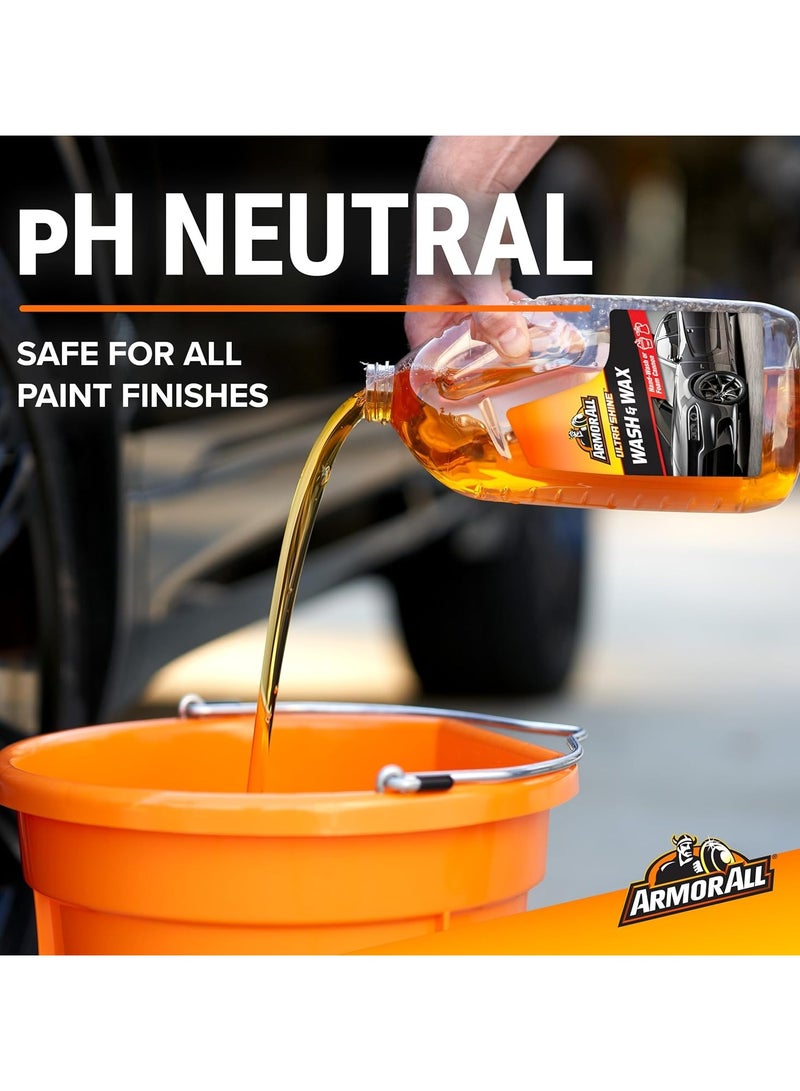 ARMOR ALL Ultra Wash Wax Orange, Car Wash Wax, Cleans, Shines, and Protects Cars, Ultimate 1-Step Wash with Wax 1 Piece 64 Oz, - Image 4