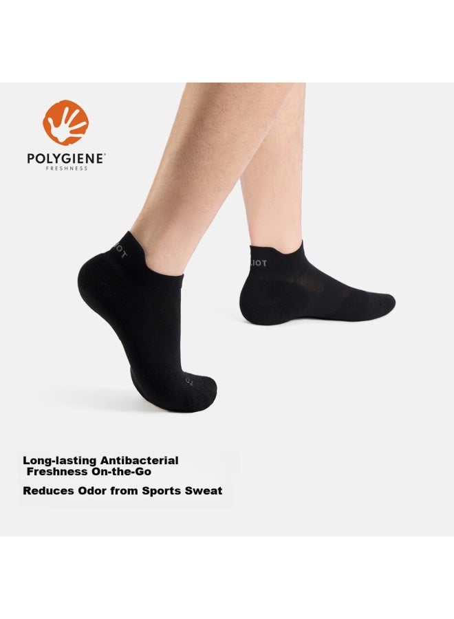 Pelliot Outdoor Hiking Sports Socks Men Shock Absorption Professional Running Sweat-absorbent Breathable Ankle Socks 166035019 Black L - Image 1
