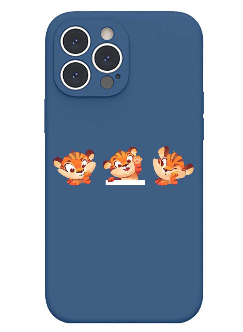 Theodor Protective Slim Fit Case Liquid Silicone Cover with Full Body Protection Anti-Scratch Shockproof Case For iPhone 15 Pro Blue  - Cute Unicorn - Image 1