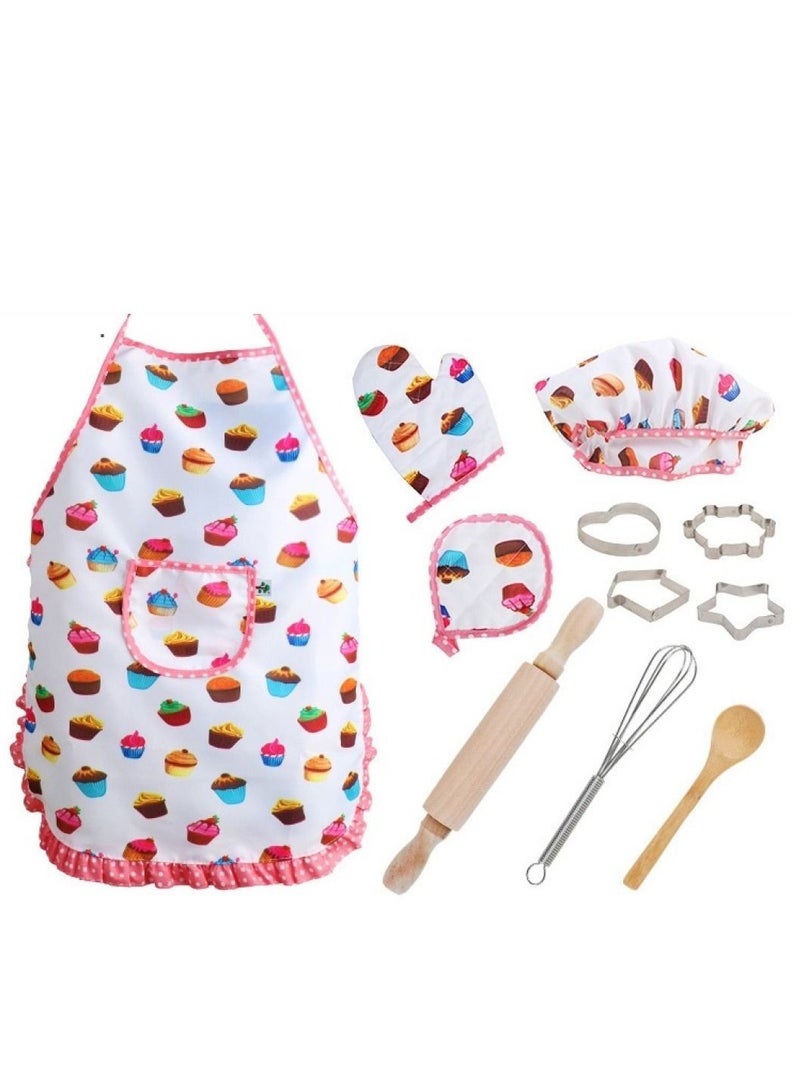 Y&D Chef Set For Kids With Apron,Hat And Cooking Mitt Utensils,Kids Chef Outfit Set 11 PCS  - Image 1