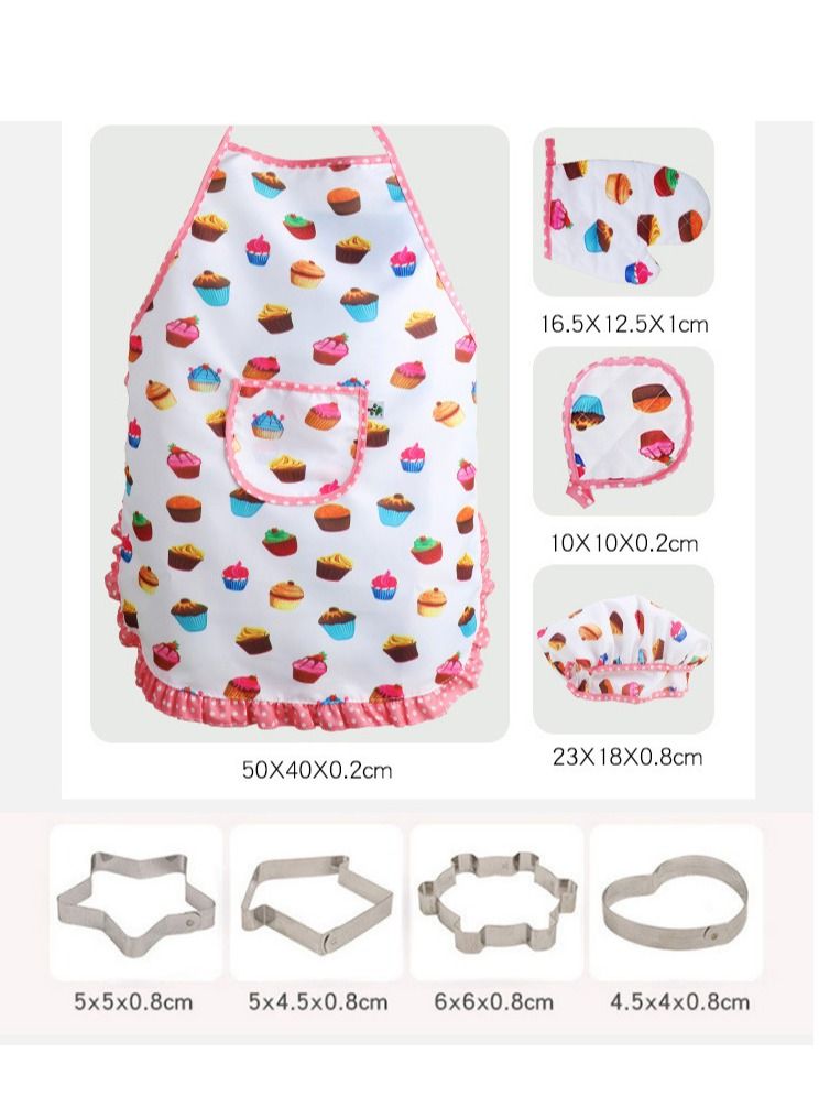Y&D Chef Set For Kids With Apron,Hat And Cooking Mitt Utensils,Kids Chef Outfit Set 11 PCS  - Image 3