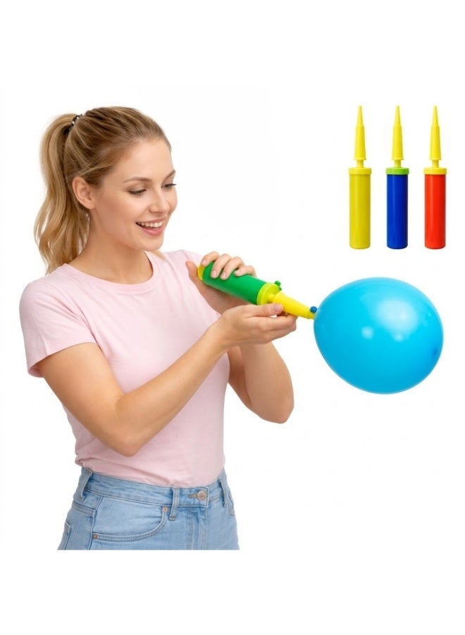 Lukadah Balloon Pump Hand Air Pump for Balloons, Portable Manual Balloon Inflator, Fast Dual Action Balloon Pump for Latex & Foil Balloons, Balloon Blower Tool for Birthday Party Decorations, Baby Shower, Wedding, Festival & Event Supplies (Multi-colour) - Image 3