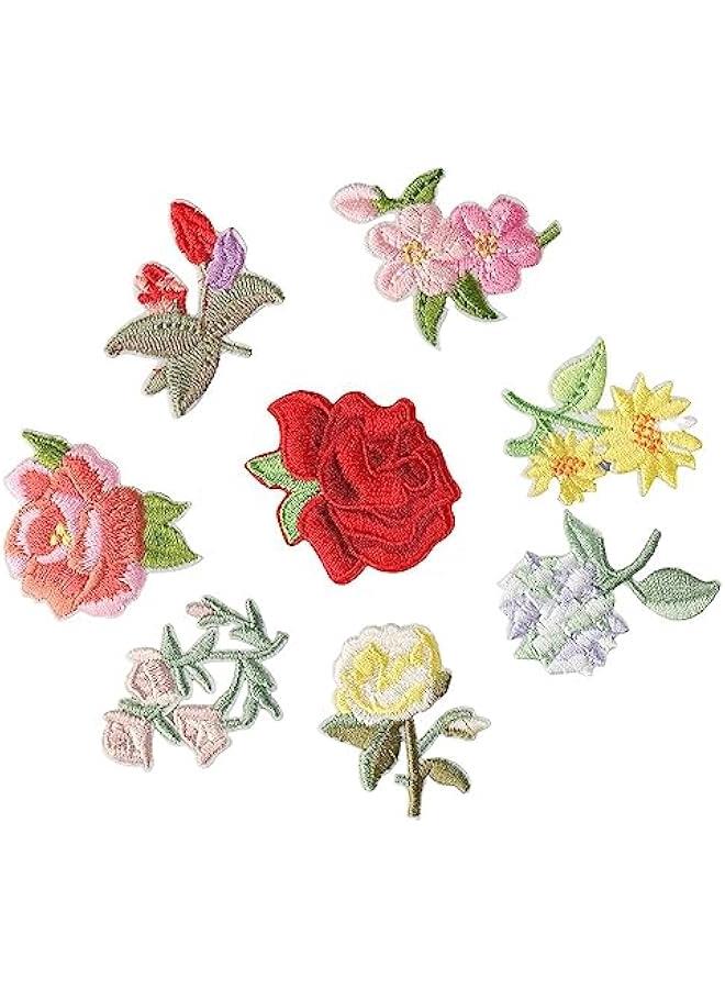 Generic 15Pcs Mini Flowers Shape Iron On Patches for Jeans Clothing Hat,Mini Floral Embroidery Patches,15 Patterns Embroidered Patches  - Image 1