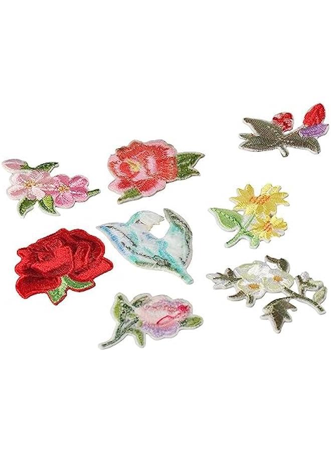 Generic 15Pcs Mini Flowers Shape Iron On Patches for Jeans Clothing Hat,Mini Floral Embroidery Patches,15 Patterns Embroidered Patches  - Image 3