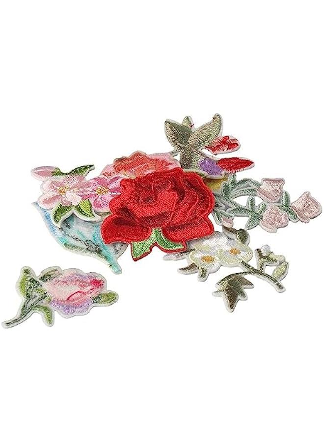 Generic 15Pcs Mini Flowers Shape Iron On Patches for Jeans Clothing Hat,Mini Floral Embroidery Patches,15 Patterns Embroidered Patches  - Image 4