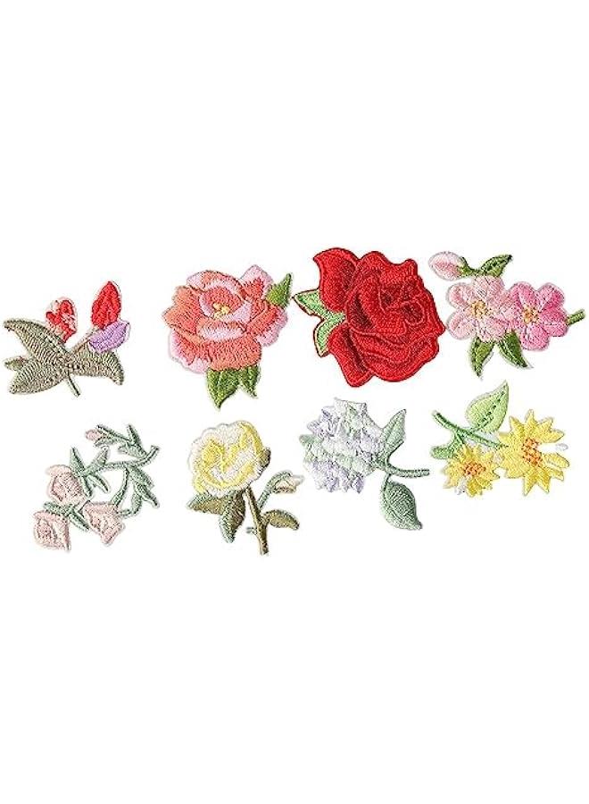 Generic 15Pcs Mini Flowers Shape Iron On Patches for Jeans Clothing Hat,Mini Floral Embroidery Patches,15 Patterns Embroidered Patches  - Image 5