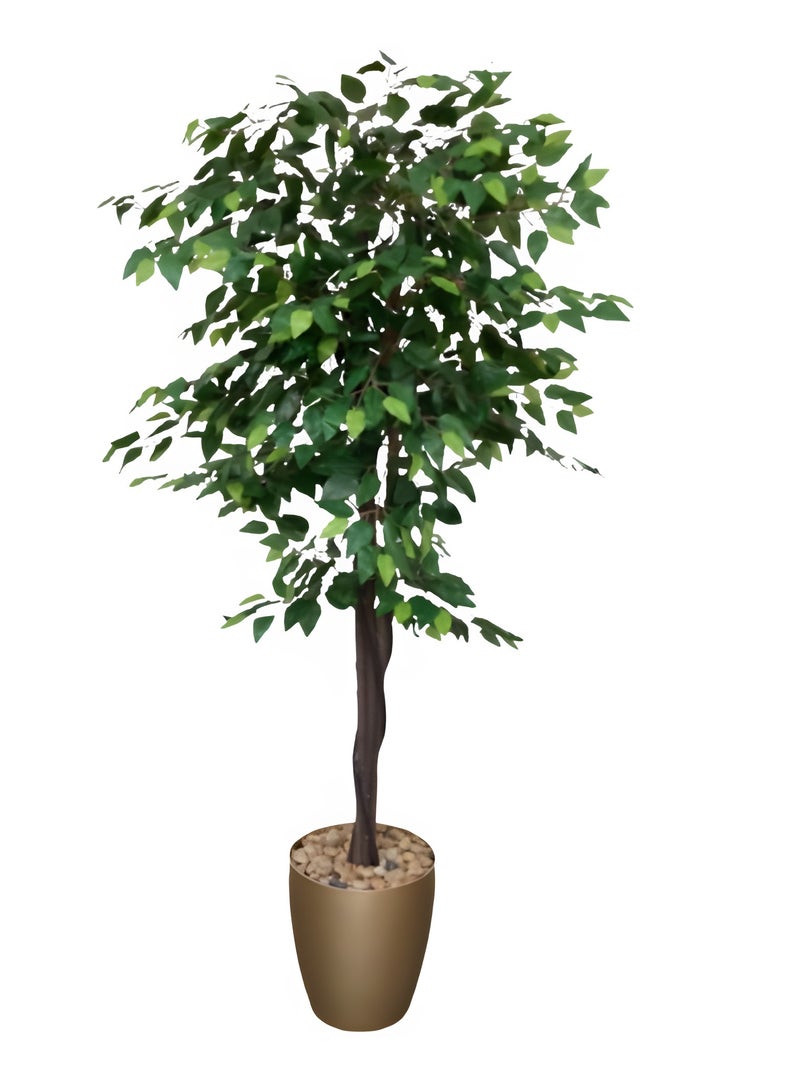 l'elefante Tall Artificial Tree 185cm – Large Indoor Fake Green Plant with Natural Trunk and Decorative Pot – Realistic Plastic Leaves Tree for Home, Office, Majlis, Corner Décor, Reception, Hotels – Maintenance-Free Greenery 