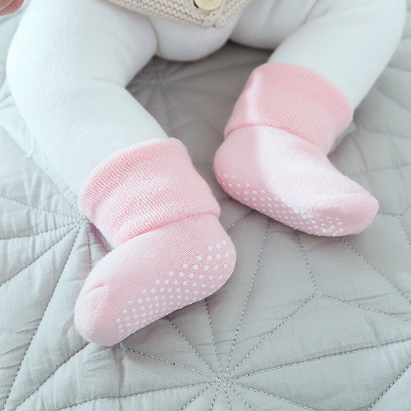 VWU Baby Toddler Kids Ankle Crew Socks with Grips Unisex Warm Thick Cotton Winter Socks 1-3T 6 Color - Image 3