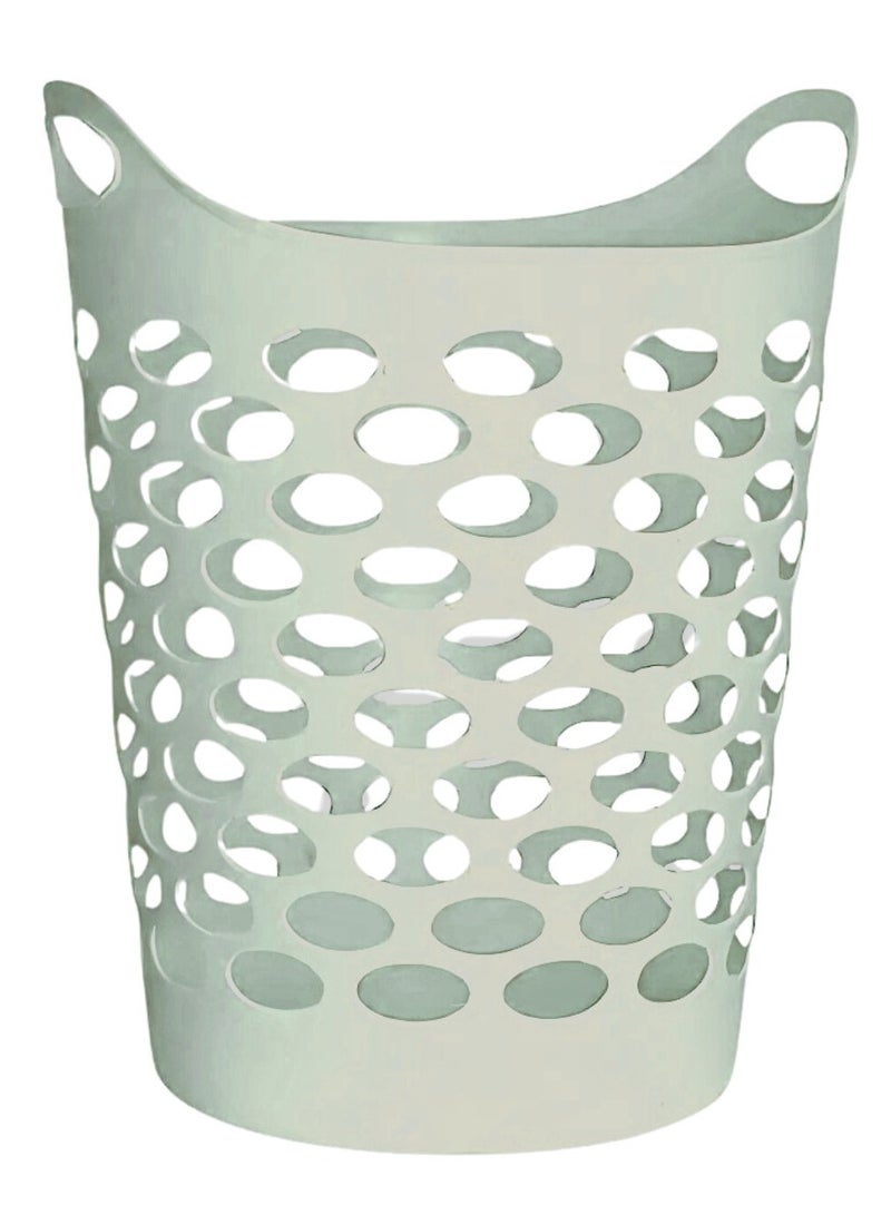 VIO 2 Pack Plastic Laundry Bin Multipurpose Flexible Laundry Storage Basket Hamper Light Weight and Durable Large Dirty Clothes Organizer Basket Toys Storage Basket with Handles 45 Litre Capacity  - Image 2