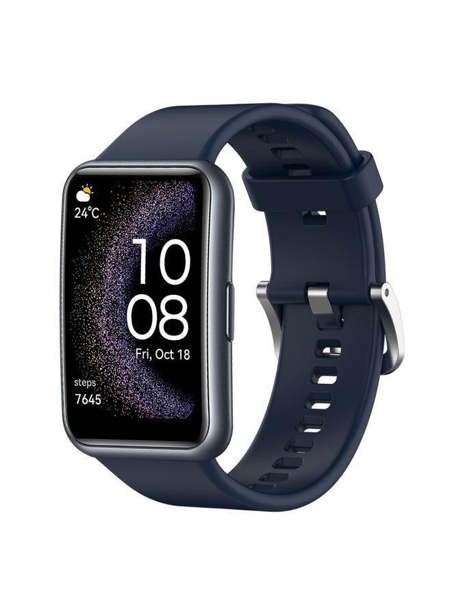 Replacement Strap For Huawei Watch Fit Special Edition Solid Color Silicone Watch Band Midnight Blue