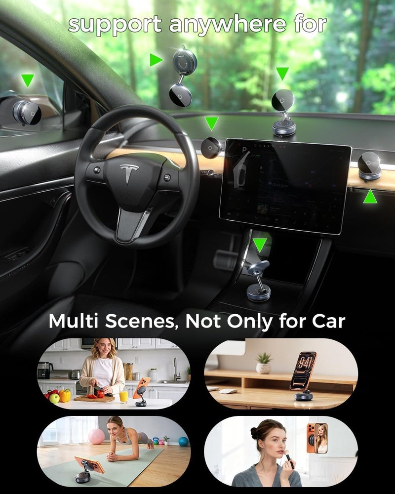 MRGLAS 2026 Upgraded for iPhone MagSafe Car Mount Charger,15W Magnetic Wireless Car Charger with Stronger Suction Cup, Hands-Free Phone Holder for iPhone 17/16/15/14/13/12 Pro Max - Image 2
