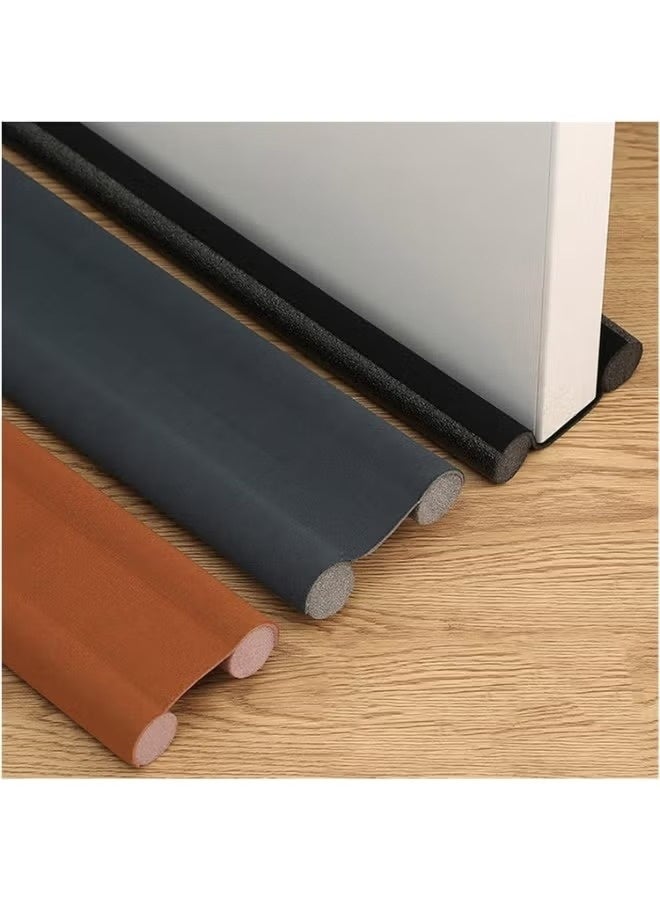 Double Side Door Draft Blocker Under Door Bottom Seal Strip, 95cm, Black - Image 1