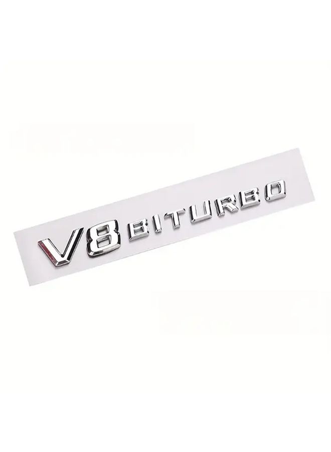 Black V8 Twin Turbo Premium Car Emblem Sticker Rear Door Side Badge - Image 5