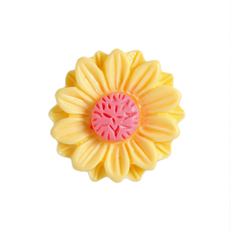 High Definition 3D Sunflower Resin Charms 18mm Scratch Resistant No Fade for Craft Making - Image 3