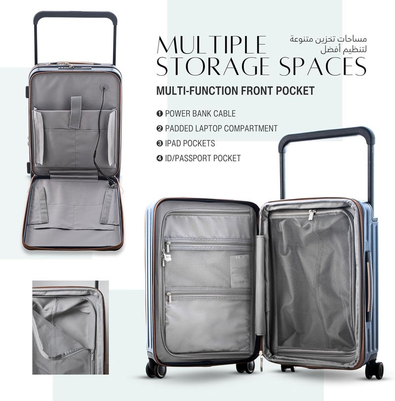 TEREPLUS® Luxury 24-inch Check In Luggage with USB Charging Ports & Expandable - Image 5